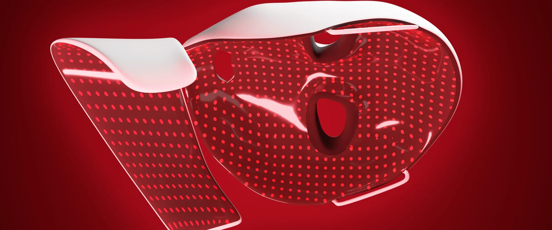 Professional LED light therapy face mask with red wavelength illumination for anti-aging and collagen boosting treatment